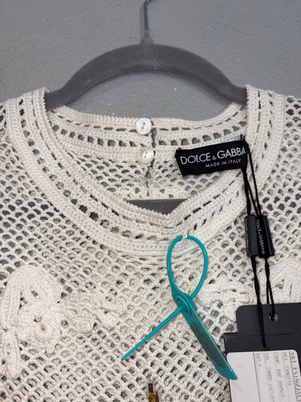 Dolce & Gabbana Crochet Mini Dress /Top Red Heart & Gold Embellishment 💥Runway💥 - Picture 17 of 17